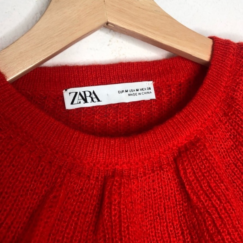 Zara Red Ruffle Sweater - Picture 3 of 3